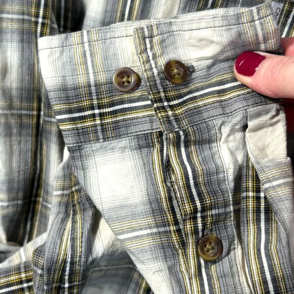 CARHARTT Mens L BUTTON UP LONG SHIRT 100% COTTON Gray Plaid - Picture 3 of 7